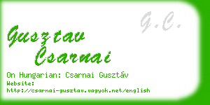 gusztav csarnai business card